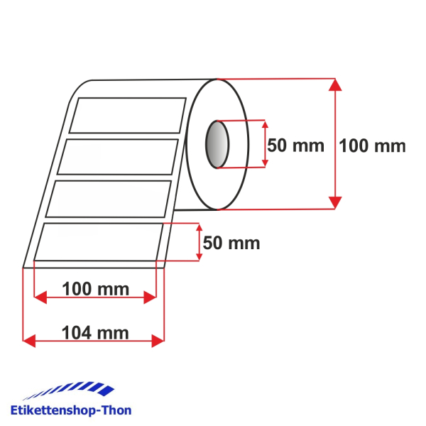 Kraftpapier Etiketten - 100 x 50 mm - 500 Stück